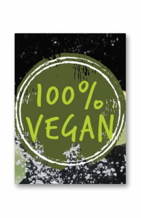 Image of 100 percent vegan text over fruit falling in water background