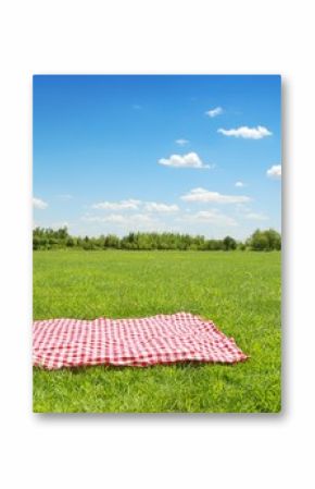 picnic cloth on meadow