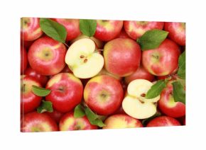 Rote Äpfel mit Blättern