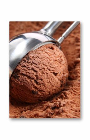 Chocolate ice cream scoop