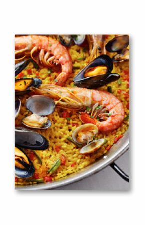 Typical spanish seafood paella