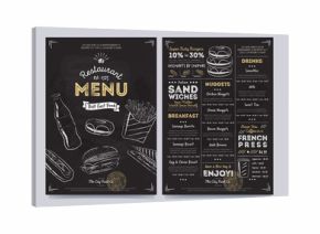 Restaurant cafe menu template design on chalkboard background vector illustration