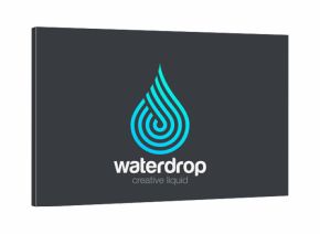 Water drop Logo vector Linear. Blue Droplet lines aqua icon