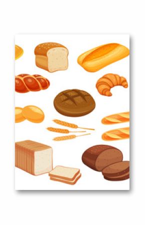 Set vector bread icons.