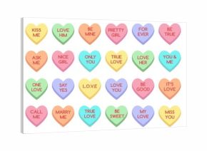 Sweet heart candy. Sweetheart candies isolated on white background, conversation sweets for valentines day, valentine sugar food hearts