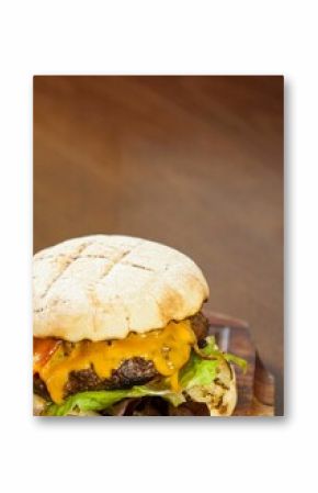 High angle view of burger