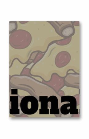 Image of national pizza day text and pizza icons over grey background
