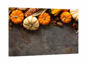 Fall background with pumpkins
