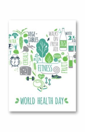 World health day vector illustration.