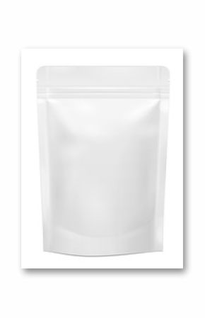 White Blank Sealed Foil Food Pouch Bag Packaging Vector EPS10