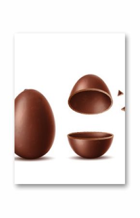Wektorowi realistyczni czekoladowi jajka ustawiają Easter symbol