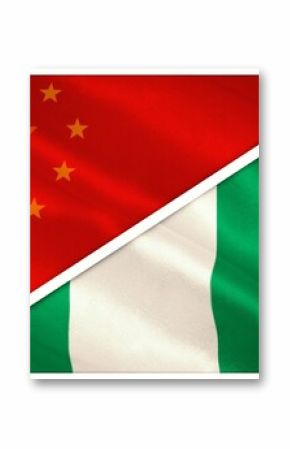 close-up of Chinese and Nigerian flags