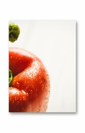 Fresh red pepper on wooden table