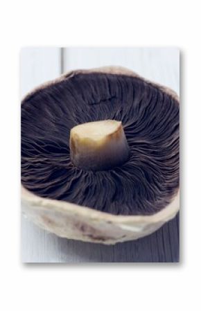 Fresh mushroom on wooden table