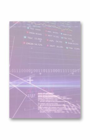 Displaying holographic data interface in dashboard, with line graphs, bar charts and percent labels