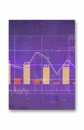 Displaying bar chart and overlaying white line graph on digital dashboard, with yellow and red bars