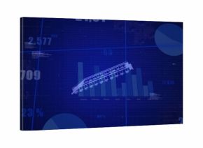 Displaying schematic rail car on dashboard, monthly bar chart, pie chart, grid lines, code streams