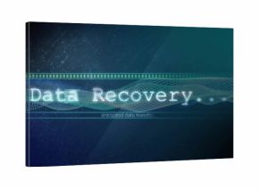 Presenting Data Recovery with encrypted data transfer on interface, progress-bar and dotted wave