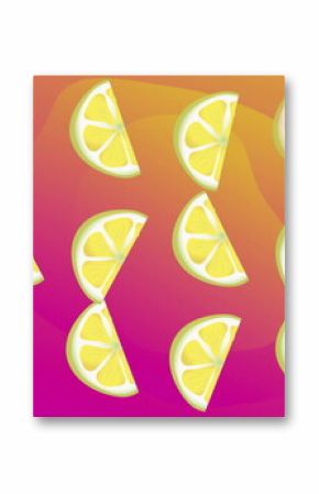 Image of moving lemons over colourful shapes