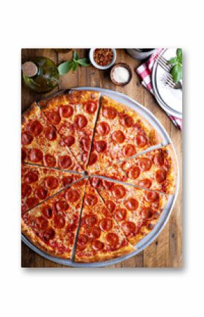 Large pepperoni pizza