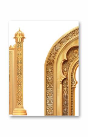 Oriental golden gate or moroccan arch