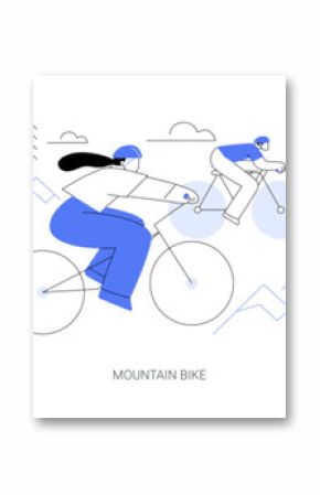 Cycling isolated cartoon vector illustrations se