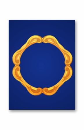 Game avatar frame. Fantasy ui rank border badge icon. Gold round level achievement ring set. Stone and metal interface asset for rpg character award. Empty golden and white reward graphic cartoon