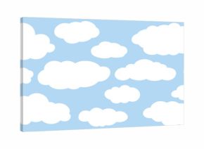 Chmury w stylu komiksowym. Zestaw białych chmurek izolowanych na białym tle. Ilustracja wektorowa.