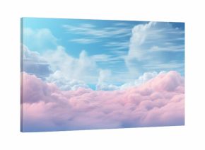 Panoramiczne niebieskie tło - niebo z delikatnymi chmurami i obłokami - tron Boży, rajska światłość. Miejsce przebywania aniołów.