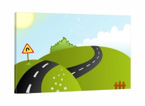 Droga biegnąca po pagórkach