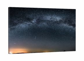 Droga Mleczna, Milky Way , Gwiazdy, Farma Wiatrowa nocą, noc, gwieździsta noc, nów,