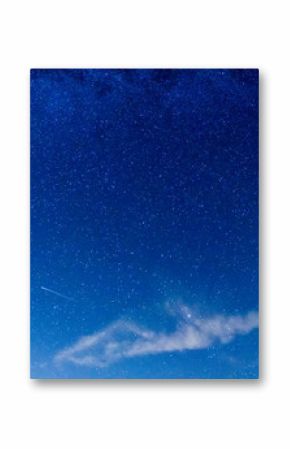 Galaktyka Andromedy i rój Perseidów. Coroczne meteoryty na półkuli północnej. Nocne niebo pełne gwiazd.