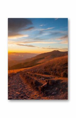 Sunset seen from the summit of Połonina Wetlińska, the Bieszczady Mountains