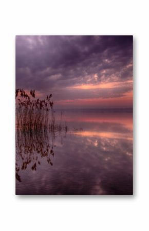 Sunrise over a lake in Silesia