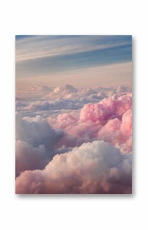 Tło różowe i białe chmury. Niebo abstrakcyjny krajobraz