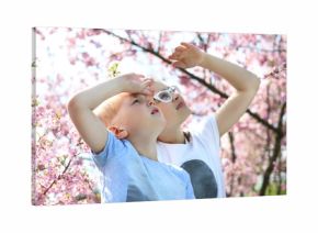 Dzieci  obserwują niebo