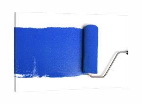 Paint Roller With Blue Paint