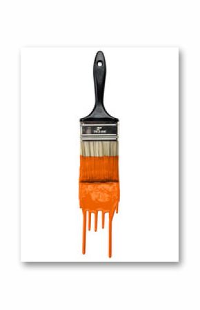 Paintbrush With Orange Paint