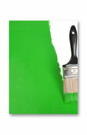 Brush Painting Wall With Green Paint