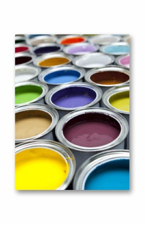 Colourful paint pots
