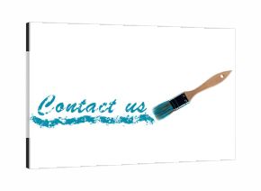 Contact Us word painted and brush