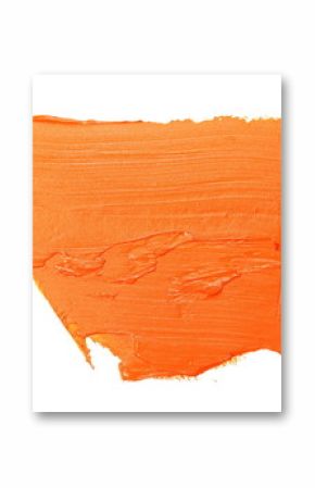 orange grunge brush strokes oil paint isolated on white