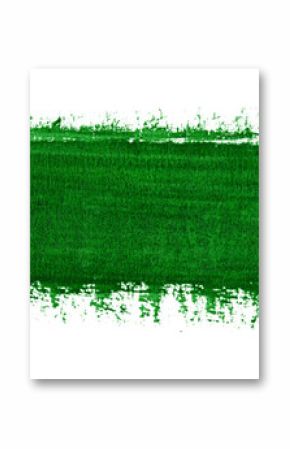 Green stroke of watercolor paint brush