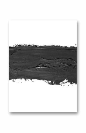 black grunge brush strokes oil paint isolated on white