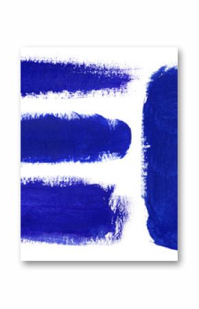 Blue strokes of gouache paint brush