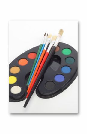 Brushes and palette