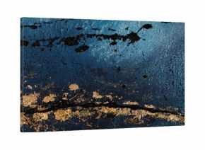 Blue painting acrylic with metal flakes. Drops, lines, arrows close up