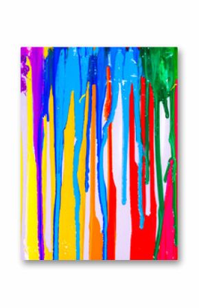 colorful of paint are dripping by in opposite directions