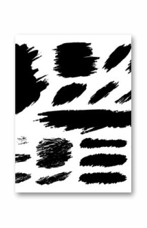 Black paint brush stroke on white background vector illustration