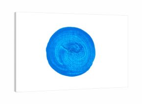 Blue paint circle isolated on white background.